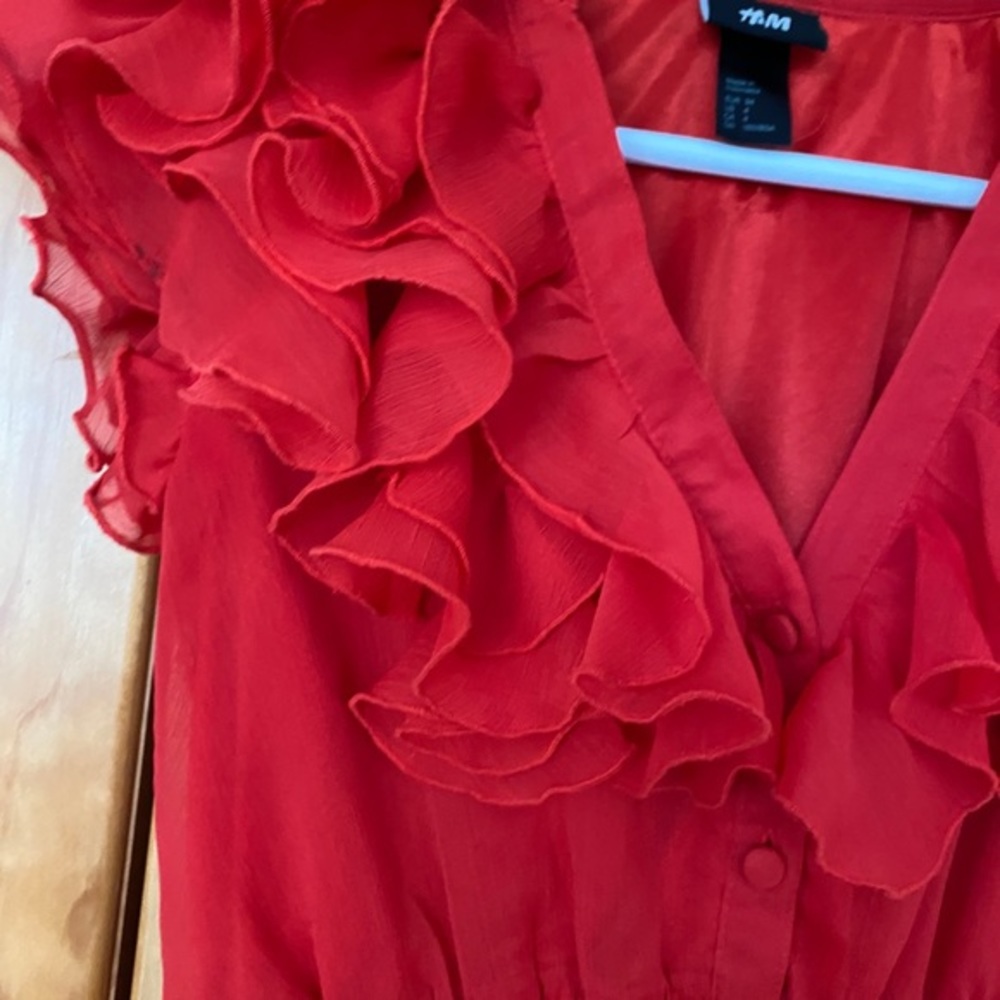 Red raffled blouse H&M - Picture 3 of 6